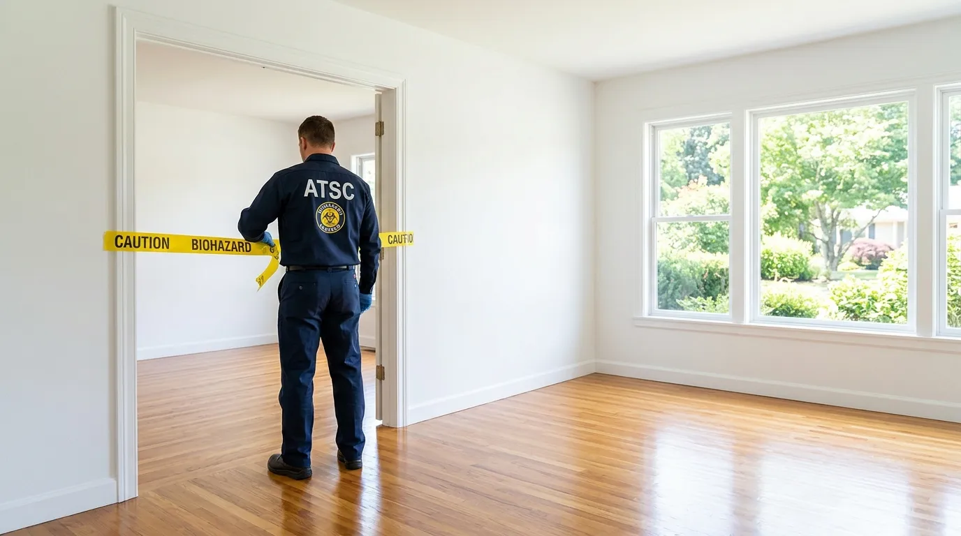 Certified biohazard cleanup crew performing Trauma Scene Cleanup in Burbank